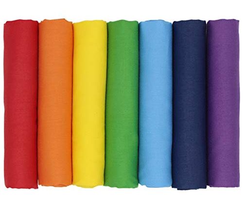 aufodara Lot de 7 Tissus Coton Arc en Ciel Textile Patchwork Chiffons Couture Quilting DIY Fabric à la Main en Tissu à Coudre 19,7 x 17,7 inch Vêtements Sewing Artisanat (Arc en Ciel)