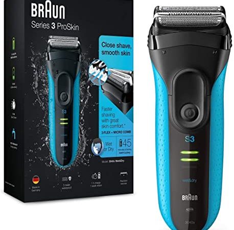 Braun Series 3 ProSkin 3040s Rasoir Électrique Homme Barbe Wet & Dry; Bleu