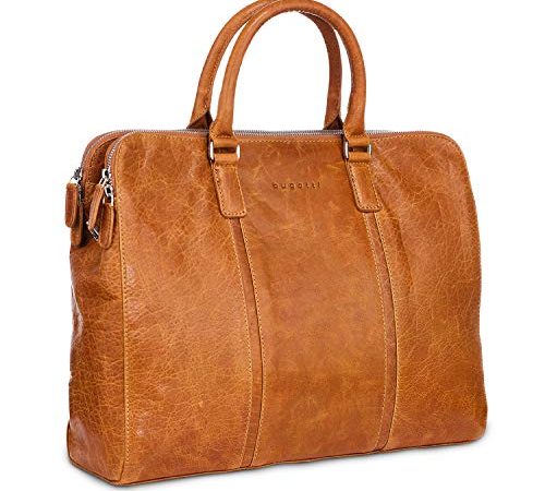 Bugatti Passione Deluxe Porte Document Femme Travail Cuir, Sac Ordinateur L – Cognac