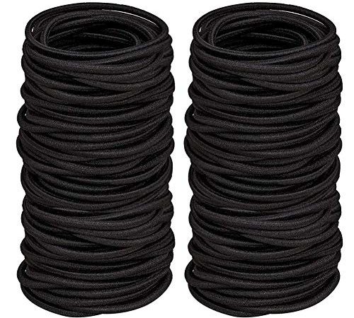 Liens de Cheveux 100 Pièces, 2mm Cheveux Élastiques Cravates, Mini Chouchous Bandes pour les Cheveux des Enfants Bébés Petites Filles dreadlocks Coiffure de Mariage, Noir