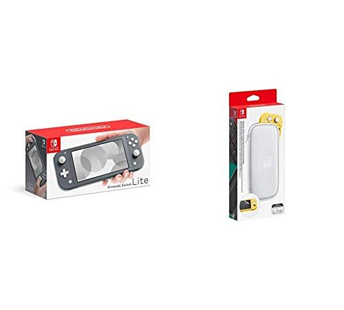 Nintendo Switch Lite - Gris & Pochette de Transport/Protection d'Ecran pour Nintendo Switch Lite