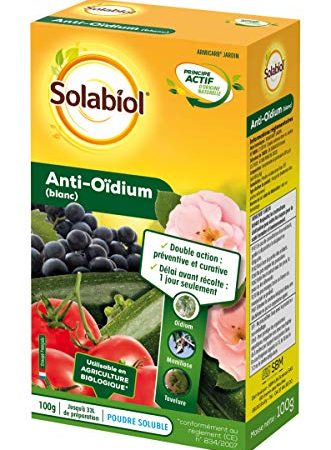 SOLABIOL SOARMI100 Anti-Oïdium Blanc 100 G Double Action : préventive et curative | Délai Avant récolte : 1 Jour Seulement | Fabriqué en France | Utilisable en Agriculture Biologique, Blue, 30