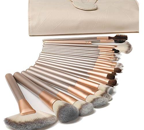 18PCS Set Pinceaux Maquillage avec Sac De Rangement Pinceaux à Maquillage Professionnel Pinceaux Maquillages pour Fond De Teint, Blush, fard à Paupières Poils Synthetiques Doux et Sans Cruauté