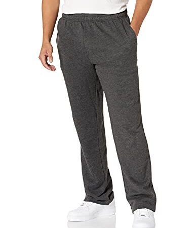 Amazon Essentials Pantalon de survêtement en Polaire (Grande Taille Disponible) Homme, Charbon Chiné, XL