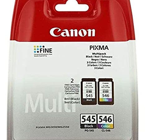 Canon PG-545 CL-546 Pack de 2 Cartouches Noir + Couleur (Multipack plastique)