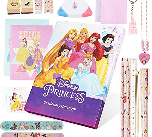 Disney Calendrier de l'Avent Fille Princesse Disney 2022 Petits Jouets et Papeterie