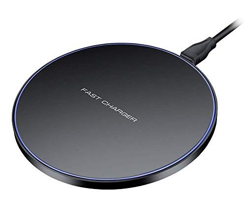 Limxems Chargeur sans Fil 15 W Universel Qi Charging Pad, Chargeur à Induction Compatible avec iPhone 12/11 /11 Pro/XS/XS Max/XR/X /8/8 Plus, Samsung Galaxy S10 /S9 /S9 + /S8 /S8 + /S6 – Noir