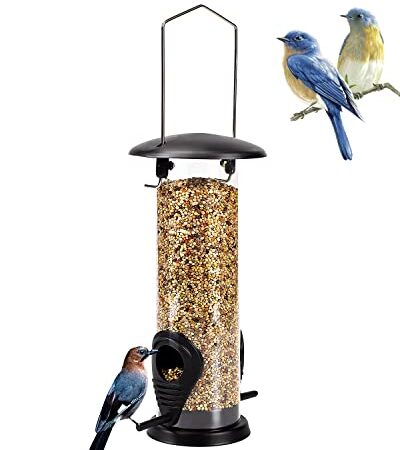 Mangeoire Oiseau, ALaPon Mangeoire pour Oiseaux pour Des Graines Mélanger Transparent Mangeoire d’Extérieur pour Oiseaux Sauvages avec 21.5cm de Tube Clair pour des Balcons de Jardin, à l’Extérieur