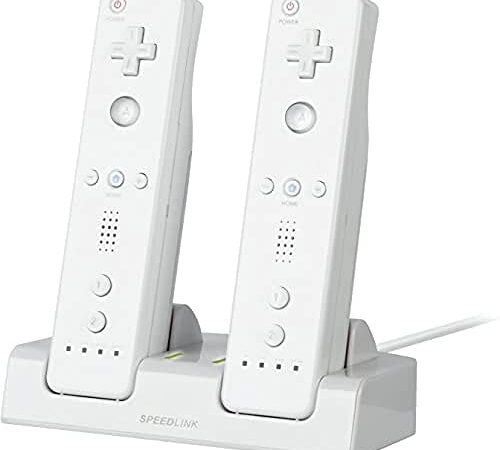 Speedlink JAZZ USB Charger - for Wii U-Wii (USB, Deux Packs d´Accus, 18 Heures de Jeu) Blanc