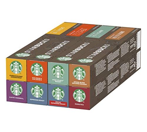 Starbucks Pack Variété, 8 Goûts différents By Nespresso 8 x 10 capsules (80 capsules)
