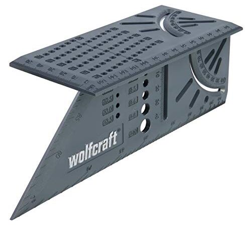 wolfcraft 5208000 Équerre 3D d'onglet | Traçage angle de 45° à 90° | 150 x 275 x 66 mm