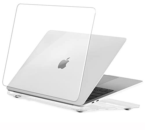 EooCoo Coque MacBook Air 13 Pouces A2337 A2179 A1932, Plastique Case Rigide Étui pour Nouveau 2020 2019 2018 MacBook Air 13.3 Retina avec Touch ID - Transparent Clair