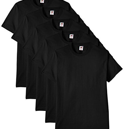 Fruit of the Loom - 61-212 - T-shirt (Lot de 5) - Homme - Noir - Taille: XL
