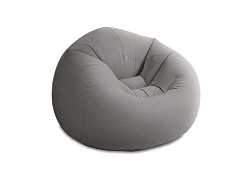 Intex Fauteuil gonflable Beanless Bag - Pouf - 1,14 m x 1,14 m x 71 cm, gris