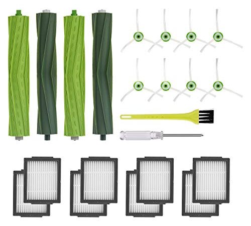 Jajadeal Pièces de Rechange pour iRobot Roomba i7 i7+ / i7 Plus E5 E6 E7 Aspirateur, Kit d'accessoires de Remplacement de Brosse et Filtres - Set 2