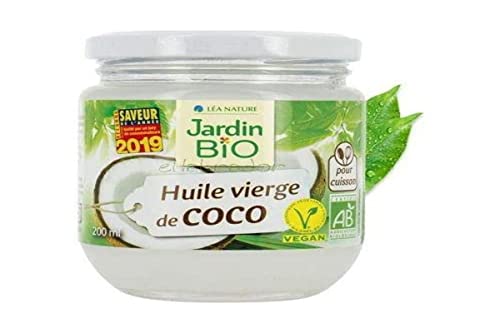 Jardin BiO étic - Huile vierge de coco - bio - Aides culinaires - Certifié AB - Bocal de 200ml