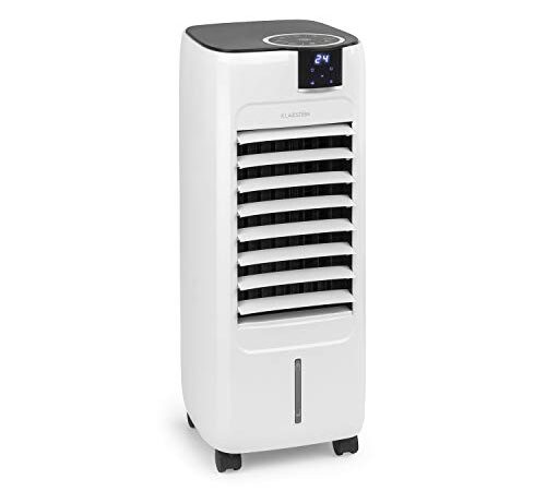 KLARSTEIN Sonnendeck - Rafraîchisseur d'air 3-en-1, Humidificateur, Refroidisseur d'air, Ventilateur, 45W, Débit d'air: jusqu'à 888 m³/h, 3 Vitesses, 2 Types de Vent - Blanc