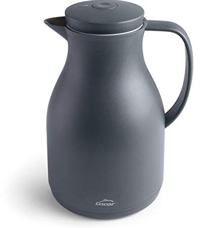 Lacor 62563 62563 Bouteille isotherme sans BPA avec double paroi et couche de verre à l'intérieur, Gris mat, 1'00 L, Polypropylène