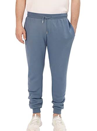 M17 Mens Slim Leg Jogging Bottoms Casual Pants Trousers Joggers Tracksuit Gym Cuffed Hem Pockets (S, Denim) Pantalon Homme avec Poches à Ourlet retroussé, Bleu Jean, 27-32