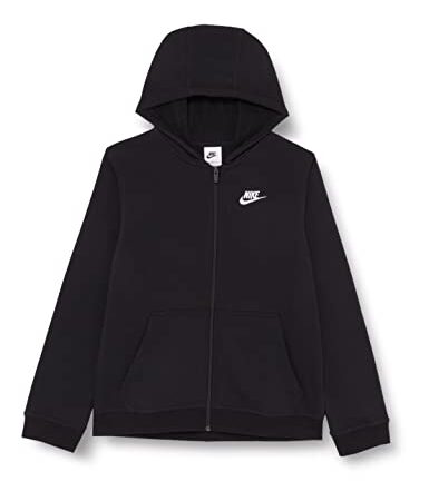 Nike, Sportswear Club, Sweat avec Zip noir / noir / blanc l