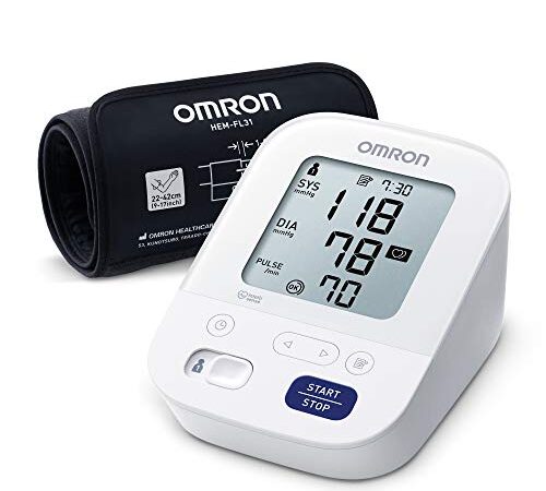 OMRON X3 Comfort moniteur de tension artérielle – Tensiomètre brassard, validé cliniquement, Tensiometre Bras avec détection des pulsation cardiaques irrégulières, mémoire 2 utilisateur 60 mesures