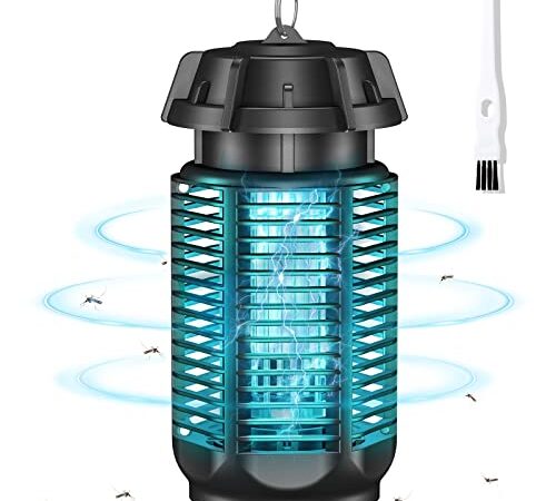 Oziral Lampe Moustiquaire Electrique Lampe Anti Moustiques 20 W 4000 V avec Lumière UV sans Produits Chimiques Piège à Insectes Electrique avec Crochet pour Chambre et Extérieur