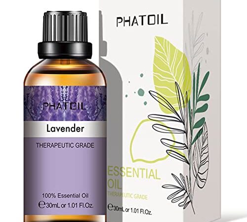 PHATOIL Huile Essentielle Lavande 30 ml, Huile Essentielle 100% Pure Naturelle pour Diffuseur, Huiles Parfumée de Qualité Thérapeutique pour d'Aromathérapie, Relaxation, Sommeil, Massage