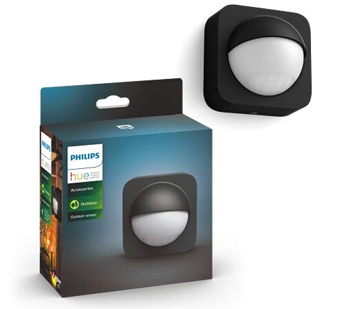 Philips Hue Outdoor Sensor, Détecteur de mouvement extérieur, sans fil, noir