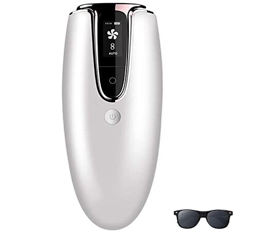 Épilateur Lumière Pulsée, Accueil Appareil d'Epilation Definitive avec 999,900 Flashs, 2 Modes 8 Niveaux Dnergie Epilateur Electrique pour Hommes/Femmes/Visage/Corps/Maillot/Aisselles