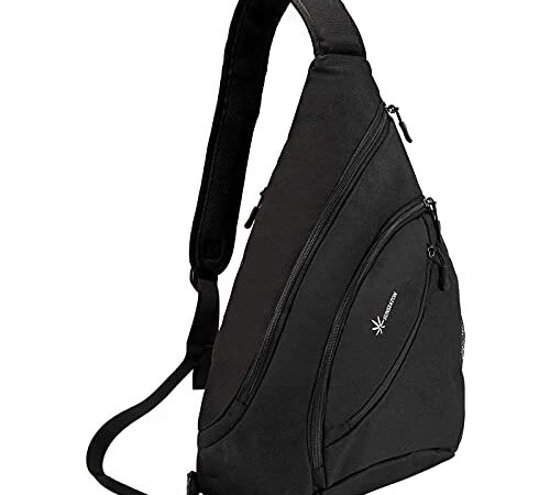 SUNSEATON Sacoche Homme Bandouliere, Imperméable Sac à Dos, Sac Bandouliere Homme Multi-Fonctionnel Sac à Dos Sport Loisir, Camping, Gym, Cyclisme, école (Noir)