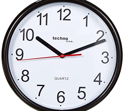 Technoline WT 600 Horloge murale à quartz Noir