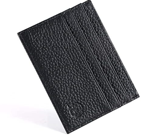 URAQT Porte-Cartes en Cuir, Porte-Cartes de Crédit, Portefeuille en Cuir, Portefeuille Ultra-Mince Portefeuille en Cuir Cadeau, Unisexe, Noir