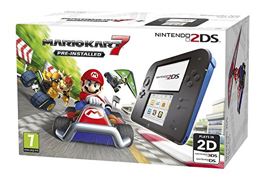 Console Nintendo 2DS - noire et bleue + Mario Kart 7