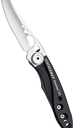 Leatherman Skeletool KB - Couteau de poche multifonctions avec lame en acier inox HC420 et décapsuleur intégré, compact et léger, fabriqué aux Etats-Unis, couleur noir