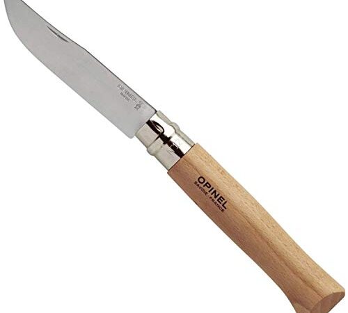 OPINEL O123100 Couteau 10 Lame INOX avec Bague de sécurité-123100 Mixte Adulte, Brun