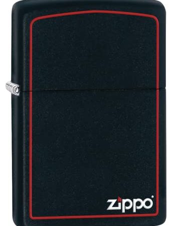 Original Zippo 218ZB Matte Black Red Trim With Logo Lighter-a epreuve du vent