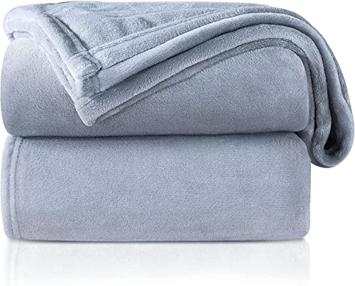 RATEL Plaid Polaire Couverture en Flanelle Douce Et Confortable, Plaid pour Lit, Canapé 150 x 200 Gris Clair