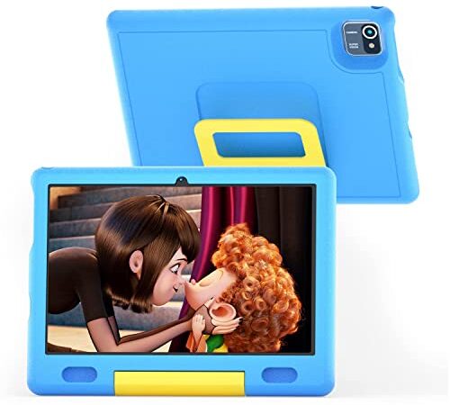 ULIST Tablette Enfants 10 Pouces, Android 11 HD 1280x800 IPS, 2GB+32GB, Kidoz Pré-Installé, WiFi, Bluetooth, Double Caméra Tablet Kids (Bleu)