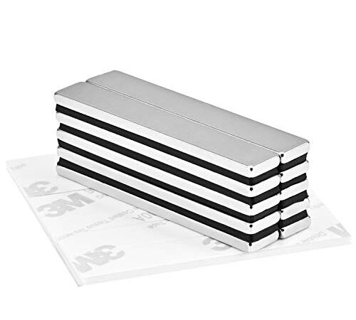 Aimants de Terre Rare,10 PCS Super rectangle aimants en néodyme rectangulaires, réfrigérateur, DIY, cuisine, sous-sol bâtiment,60 x 10 x 3 mm