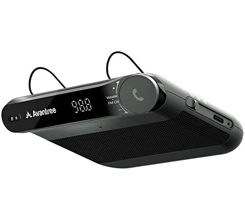 Avantree Roadtrip Enceinte Bluetooth Mains Libres Voiture, 6W, Son HiFi, Emetteur FM, Téléphone vers autoradio, réduction du Bruit, Appels clairs, Extinction/Allumage Automatique