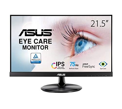 ASUS VP229HE - Ecran PC 21,5" FHD - Dalle IPS - 16:9 - 75Hz - 1920x1080 - 250cd/m² - HDMI & VGA - AMD FreeSync - Adaptive Sync - Fixation VESA - Flicker Free - Filtres de lumière bleue