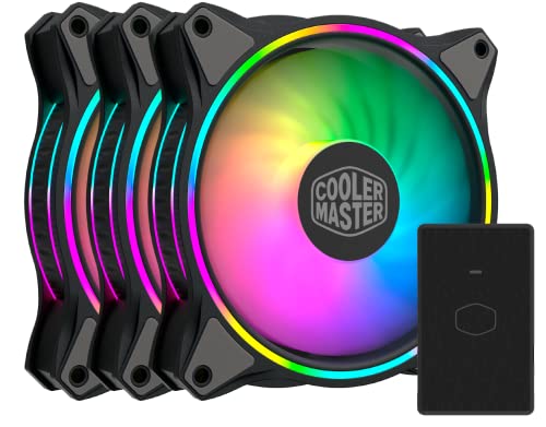 Cooler Master MasterFan MF120 Halo 3-en-1 ARGB - Ventilateurs de Boîtier 120 mm, Éclairage ARGB à Double Boucle, Pales Hybrides Incurvées, Capteur Intelligent Anti-Bourrage, Avec Contrôleur