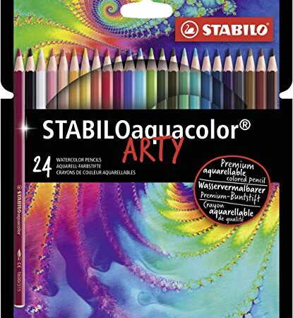 Crayon de couleur - STABILOaquacolor - Etui carton x 24 crayons aquarellables - Gamme ARTY