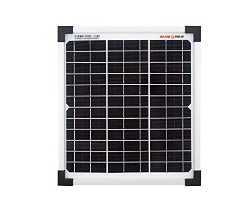 Enjoy solar Mono 10 W 12V Panneau solaire monocristallin Panneau solaire photovoltaïque idéal pour camping-car, abri de jardin, bateau.