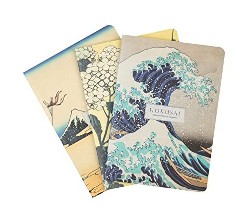 Kokonote - Lot de 3 Carnets Hokusai | Carnet de Notes A6, Notebook, Carnet de Voyage, Carnet de Recettes, Journal Intime