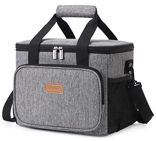 Lifewit 15L (24 Canette) Sac Isotherme Lunch, Cooler Bag Sac de Repas pour Déjeuner/Travail/Ecole/Plage/Pique-Nique (Gris)