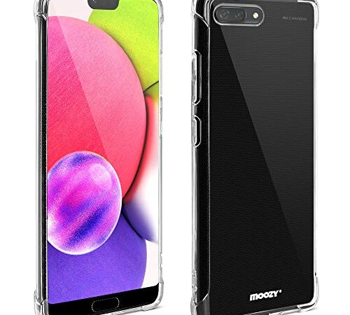 Moozy Coque Silicone Transparente pour Huawei Honor 10 - Anti Choc Crystal Clear Case Cover Étui de Flexible Souple TPU