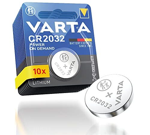 VARTA Piles Bouton CR2032, lot de 10, Power on Demand, Lithium, 3V, emballage sécurisé pour les enfants, pour appareils Smart Home, clés de voitures [Exclusif sur Amazon]